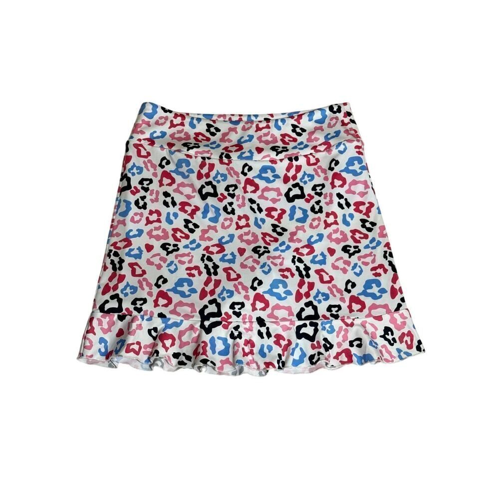 GOLFTINI Women's Big Bang 18" Golf/Athletic Skort/Skirt White/Pink Size Medium